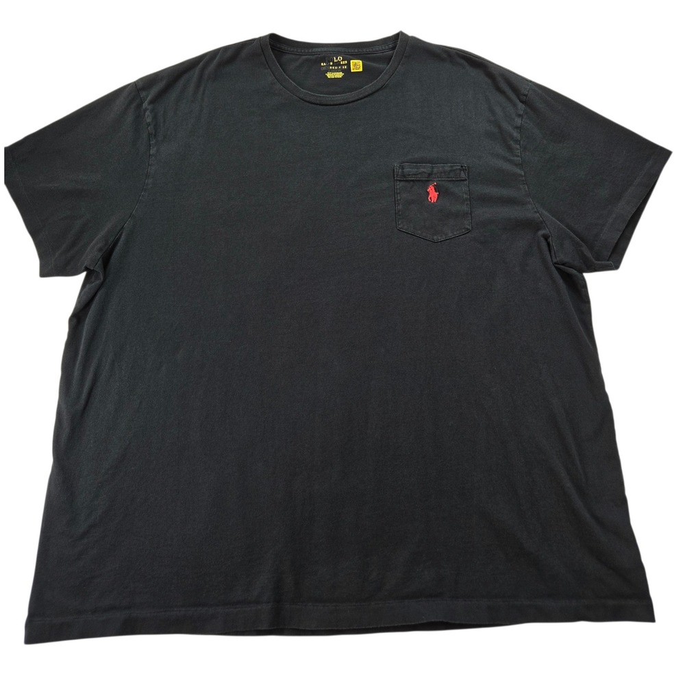 Polo Ralph Lauren Mens 2XLClassic Fit Pocket T-Shirt Black Red Pony Logo